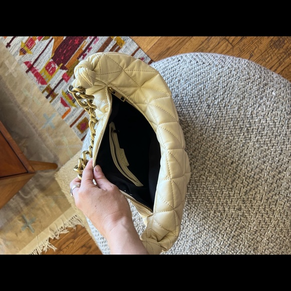 Zara cream leather and chain quilted bag - Picture 3 of 7